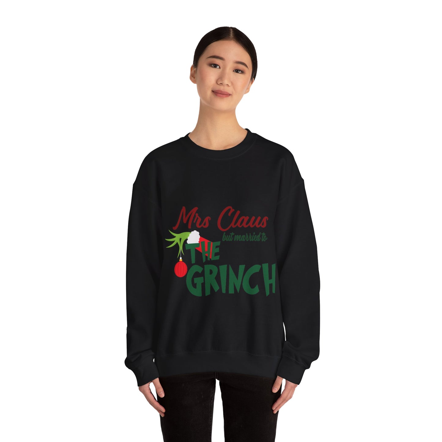 Ms Claus But Married to The Crinch  Unisex Heavy Blend™ Crewneck Sweatshirt