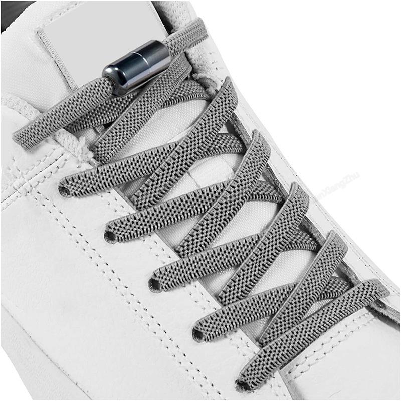 1Pair Multicolor Lock Elastic Sneaker Laces No Tie Elastic Shoelace - ESSENTIALS365