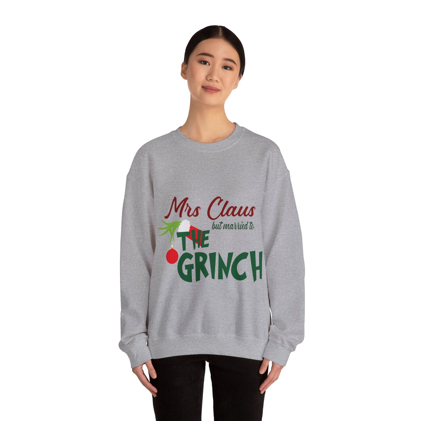 Ms Claus But Married to The Crinch  Unisex Heavy Blend™ Crewneck Sweatshirt