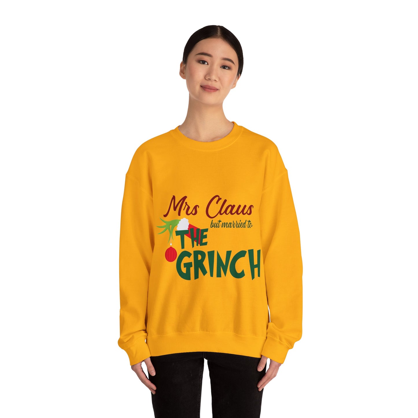 Ms Claus But Married to The Crinch  Unisex Heavy Blend™ Crewneck Sweatshirt