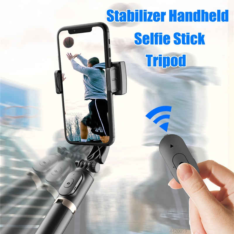 Stabilizer Selfie Stick Foldable Wireless Tripod with Bluetooth Shutter Monopod for IOS, Android