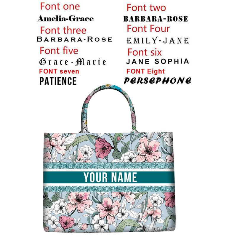 Personalized lady Handbag Canvas Book Tote Bag