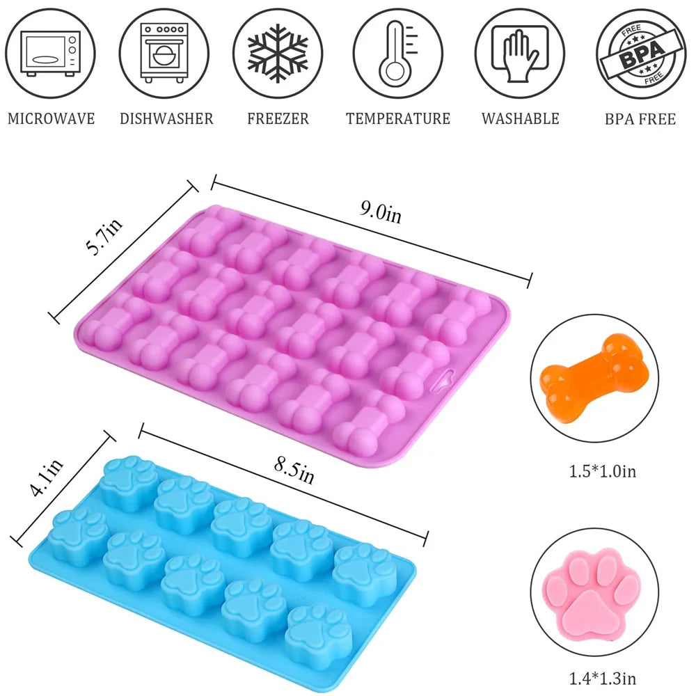 Silicone Paw Cake Bone Chcoolate Moulds Non-Stick Food Grade Candy Jelly Molds