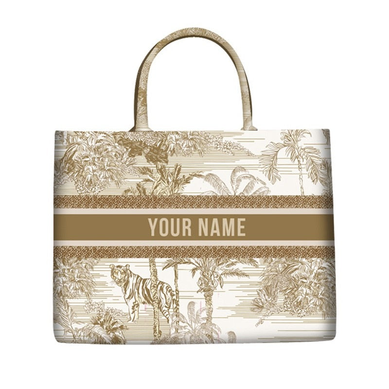 Personalized lady Handbag Canvas Book Tote Bag