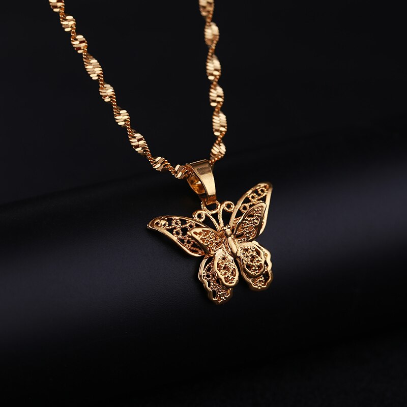 Buy 24k Gold Plated Butterfly Pendant Necklace Online in India - Etsy