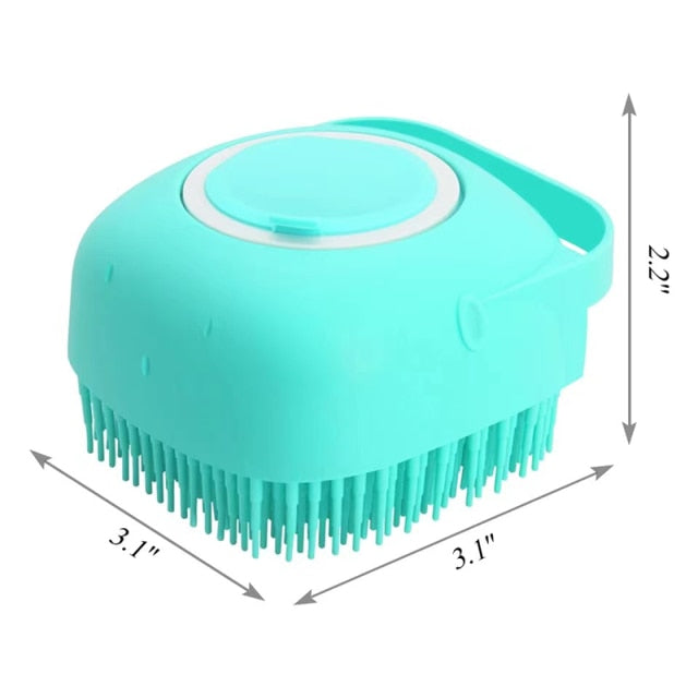 Pet Dog Cat Bath Brush 2-in-1 Pet SPA Massage Comb Soft Silicone Pet Shower Hair Grooming Cmob Dog Cleaning Tool Pet Supplies - ESSENTIALS365