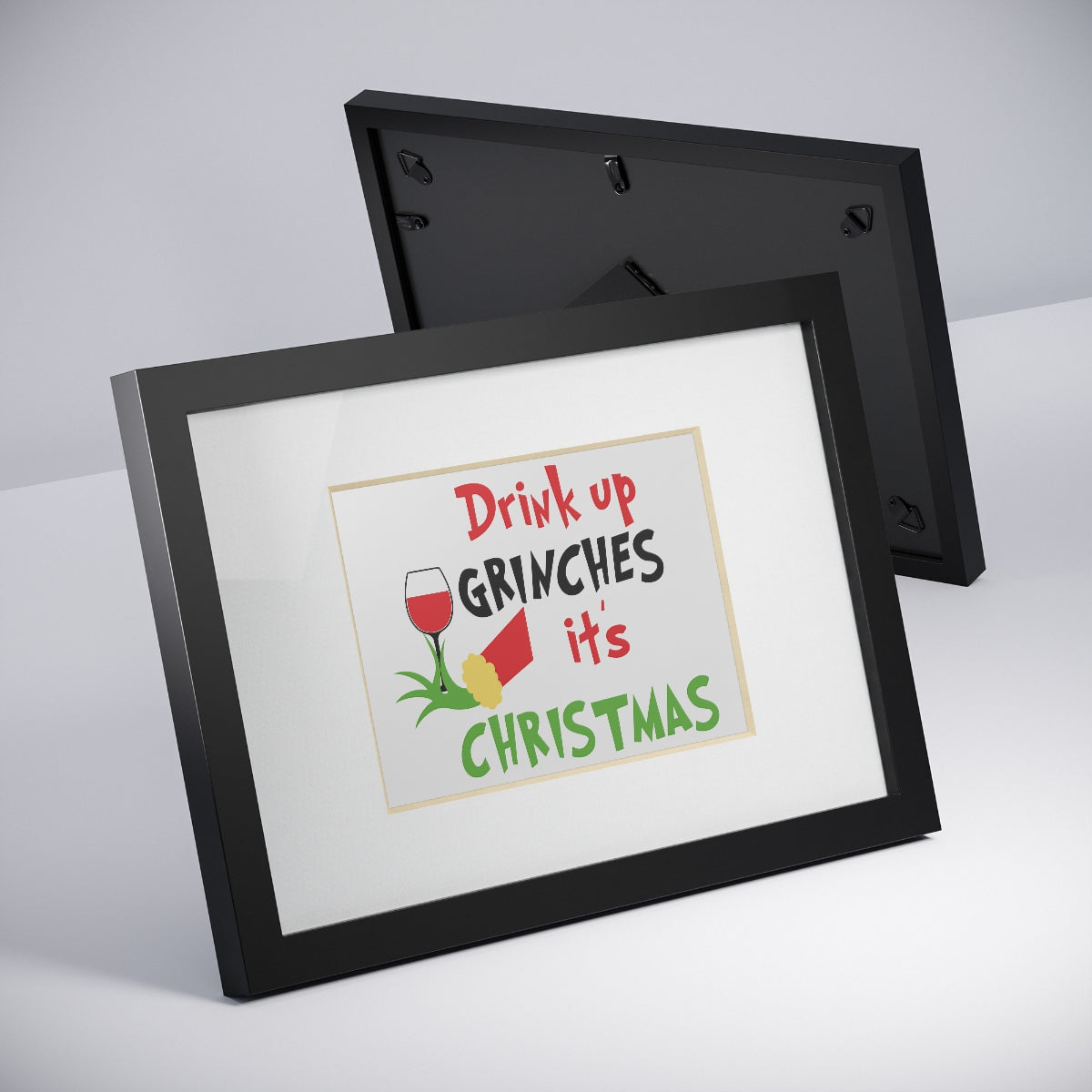 Drink up Grinches Framed Prints, Black - ESSENTIALS365