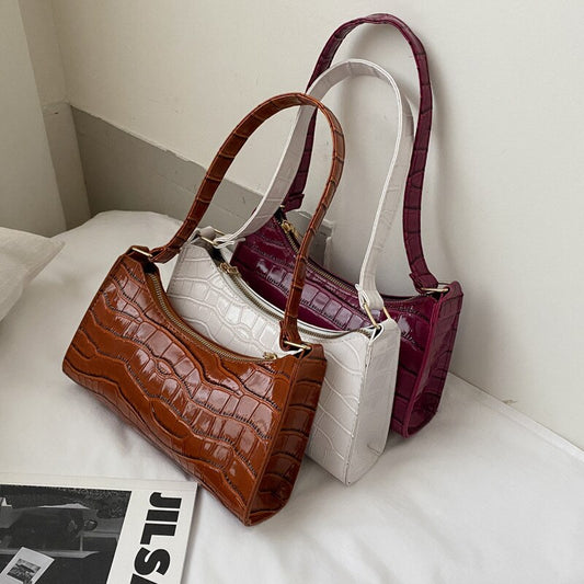 Crocodile Pattern PU Leather Handbag Female Shoulder Bag - ESSENTIALS365