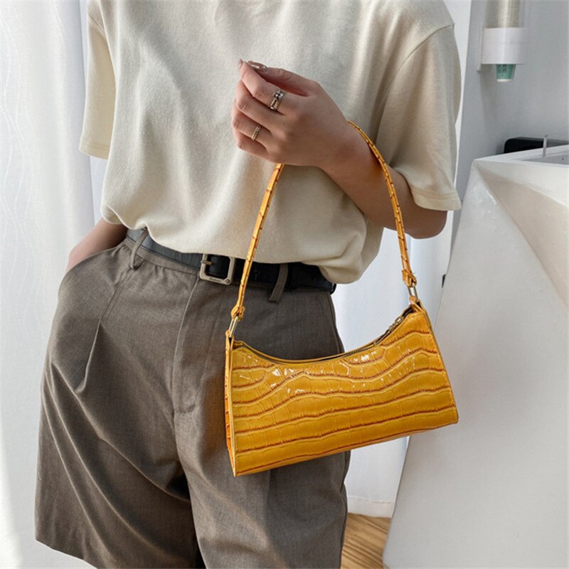 Crocodile Pattern PU Leather Handbag Female Shoulder Bag - ESSENTIALS365