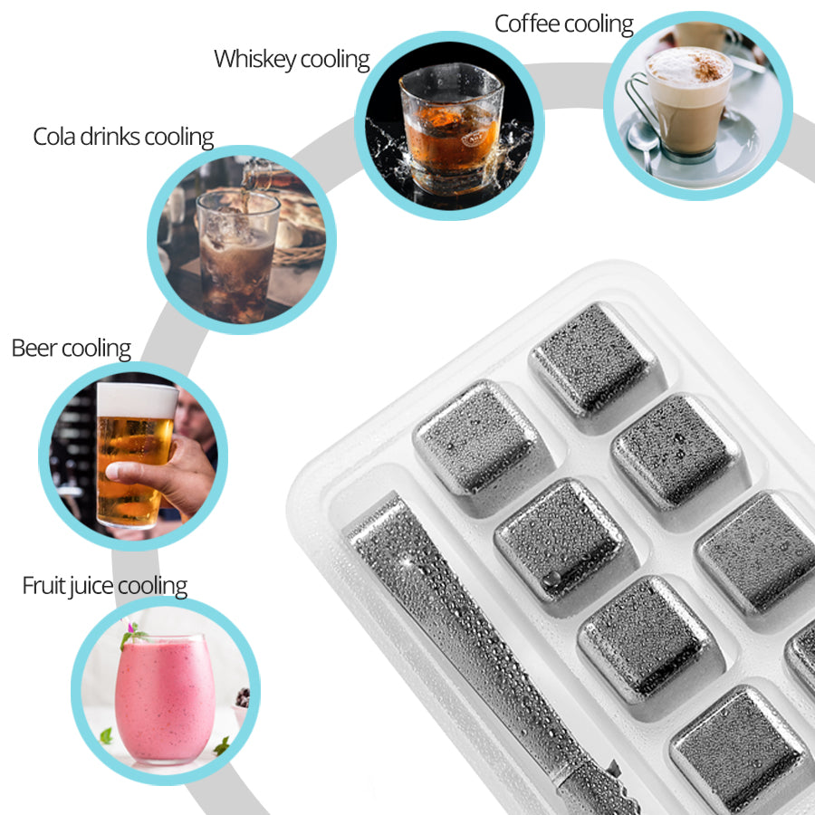 Chilling Stainless Ice Cubes - ESSENTIALS365