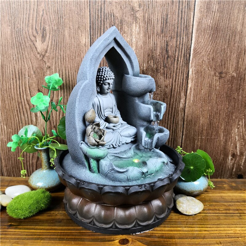 Indoor Air Humidifier With LED Light Lucky Feng Shui Buddha Statue - ESSENTIALS365