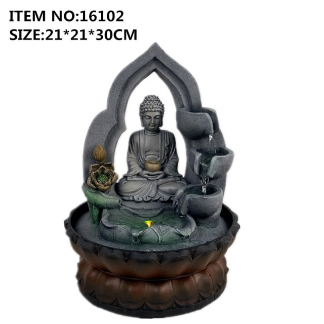 Indoor Air Humidifier With LED Light Lucky Feng Shui Buddha Statue - ESSENTIALS365