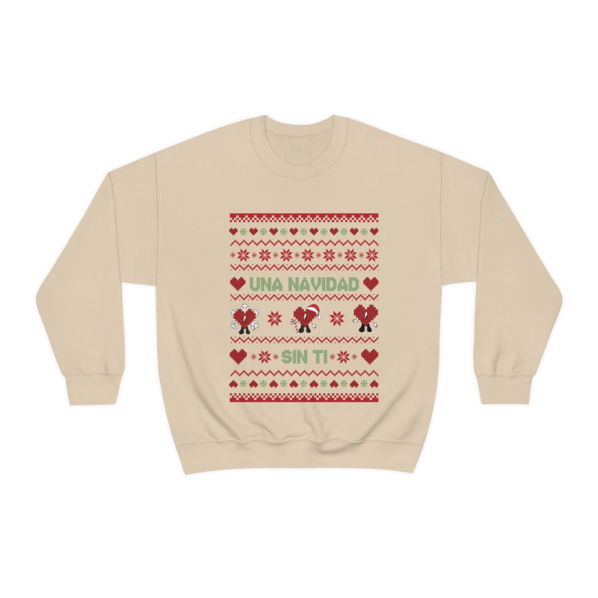 Bad Bunny Christmas Sweatshirt, Retro Vintage Bad Bunny Shirt, Una Navidad Sin Ti Sweatshirt, Pop Music lover Gift,Bad Bunny Xmas Gifts Tees - ESSENTIALS365