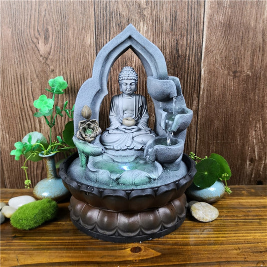 Indoor Air Humidifier With LED Light Lucky Feng Shui Buddha Statue - ESSENTIALS365