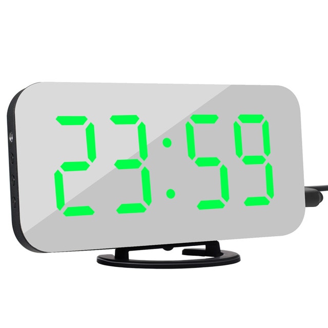 Digital LED Display Alarm Clock with 2 USB Output Ports - ESSENTIALS365