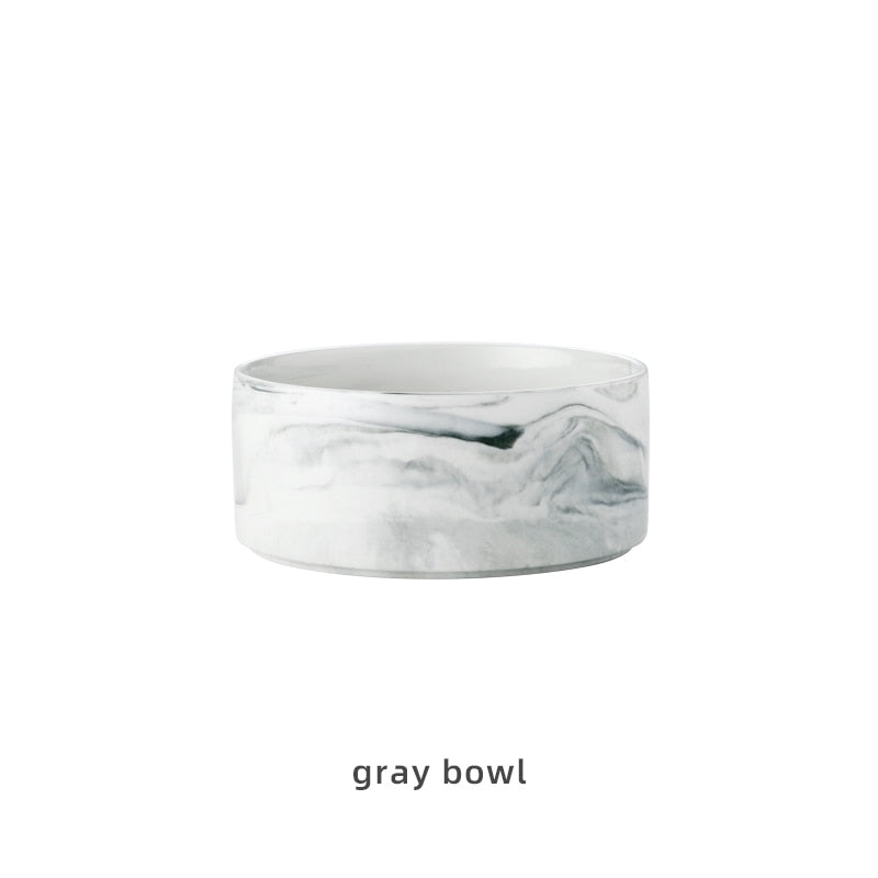 Marbling Ceramic Double Bowl For Pet - ESSENTIALS365