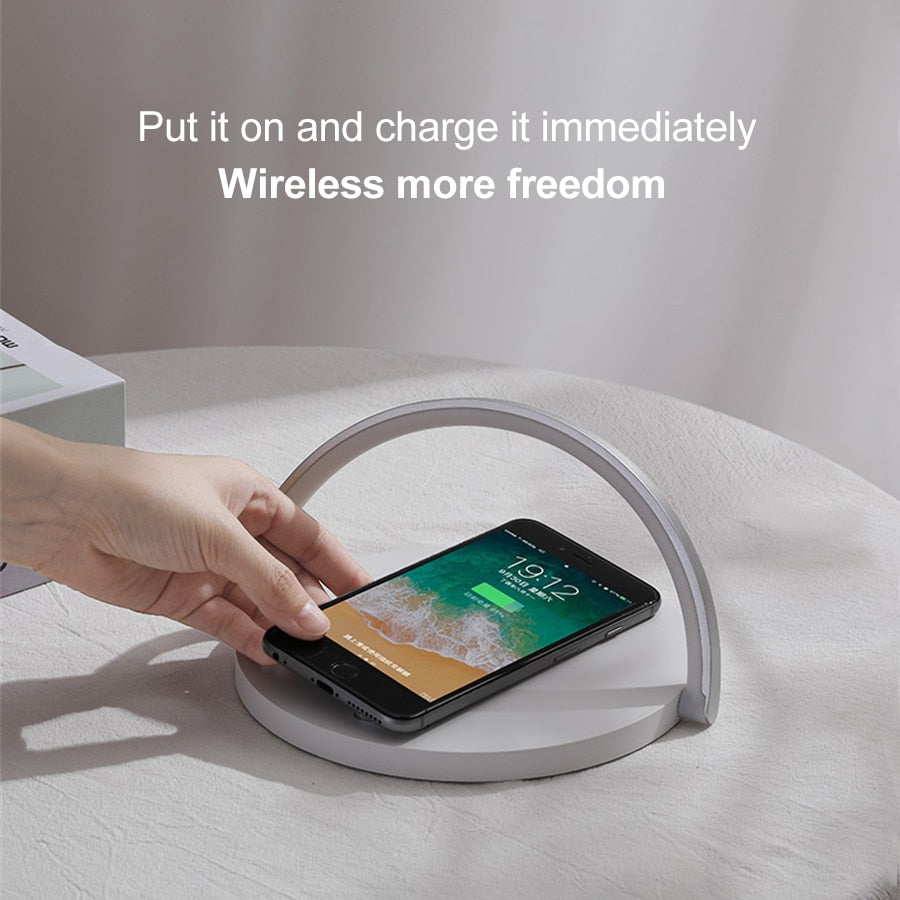 10W Qi Fast Wireless Charger Table Lamp For iPhone X XR XS - ESSENTIALS365