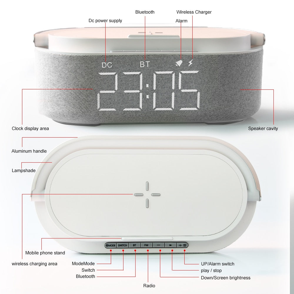 Wireless Charging Pad Alarm Clock - ESSENTIALS365