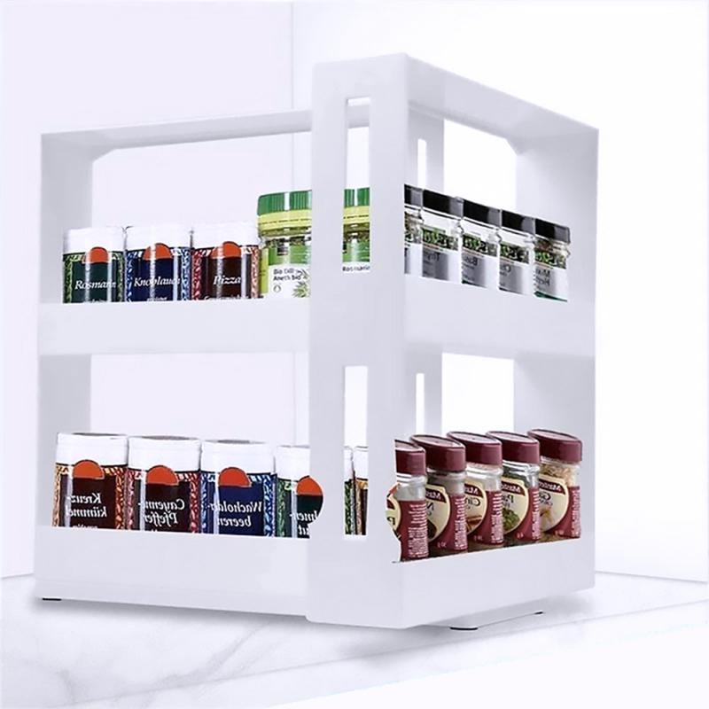 2-layer Rotatable Push-pull Multi-Function Storage Rack - ESSENTIALS365