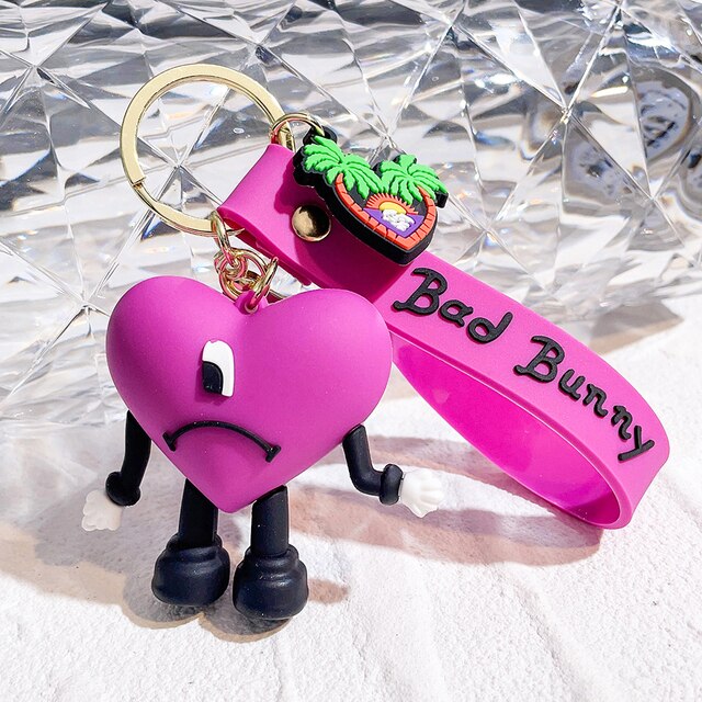 Cute Bad Bunny Heart Keychain - ESSENTIALS365