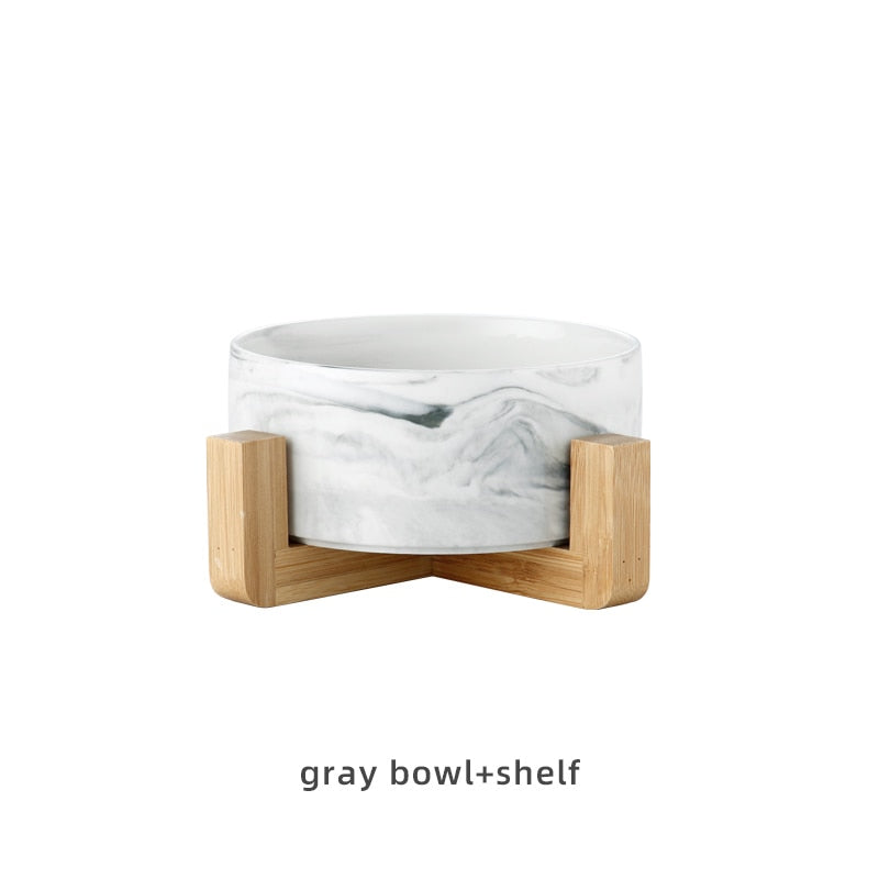 Marbling Ceramic Double Bowl For Pet - ESSENTIALS365