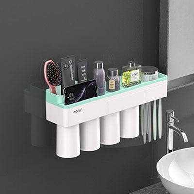 LEDFRE Toothpaste holder suction cup Wall Mounted Toothpaste Squeezer Holder Cleanser Storage Rack Bathroom Accessories Set - ESSENTIALS365