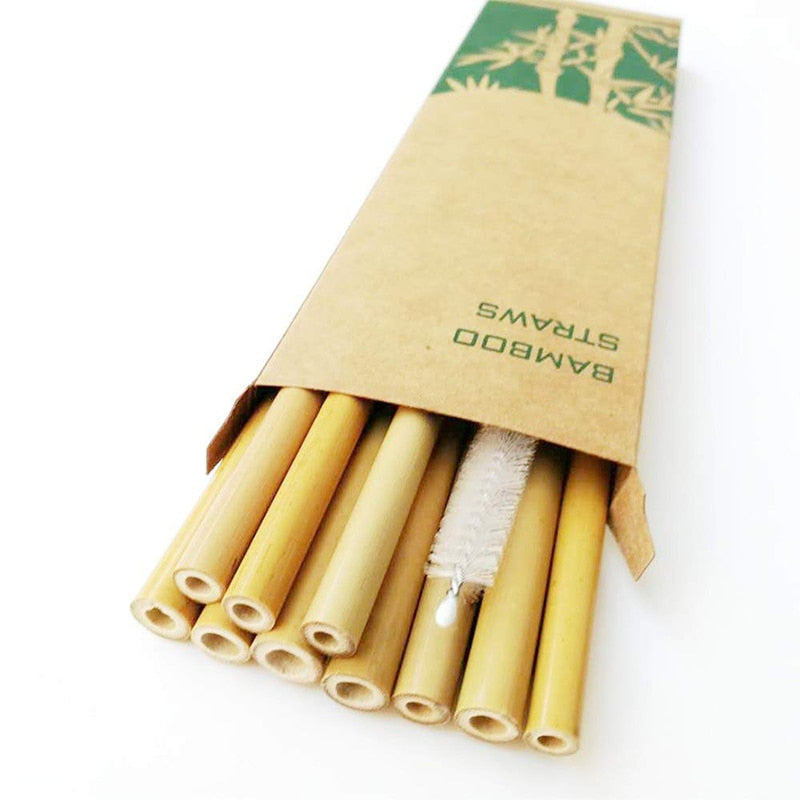 Natural organic bamboo straw set - ESSENTIALS365