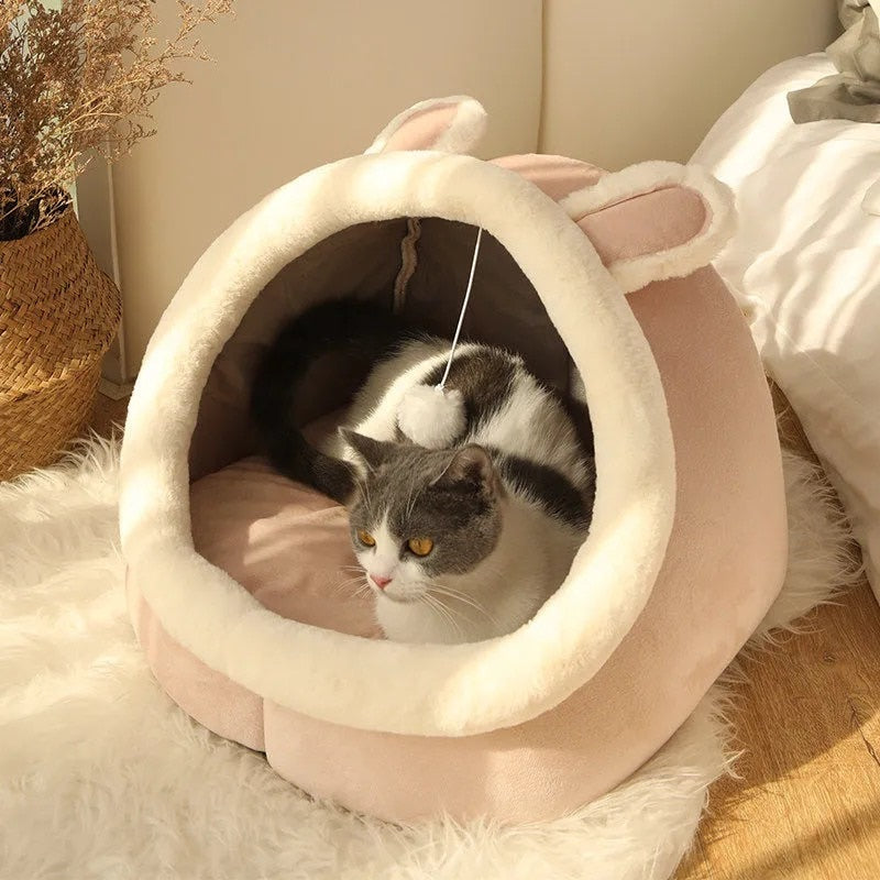 Sweet Cat Bed Warm Pet Basket - ESSENTIALS365