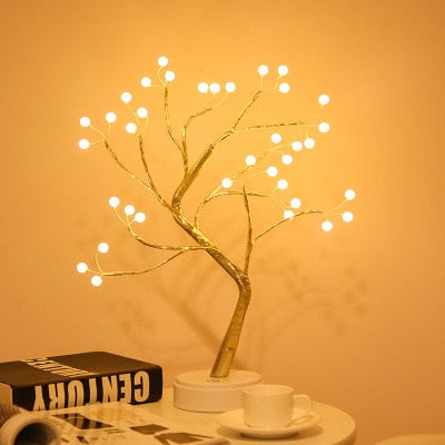 LED Night Light Mini Christmas Tree Copper Wire Garland Lamp For Kids Home Bedroom Decoration Decor Fairy Light Holiday lighting - ESSENTIALS365