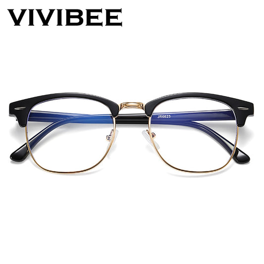 Classic Semi Rimless Anti Blue Light Blocking Glasses Men Square Ray Filter Eyeglasses Frames Computer Women Goggles - ESSENTIALS365