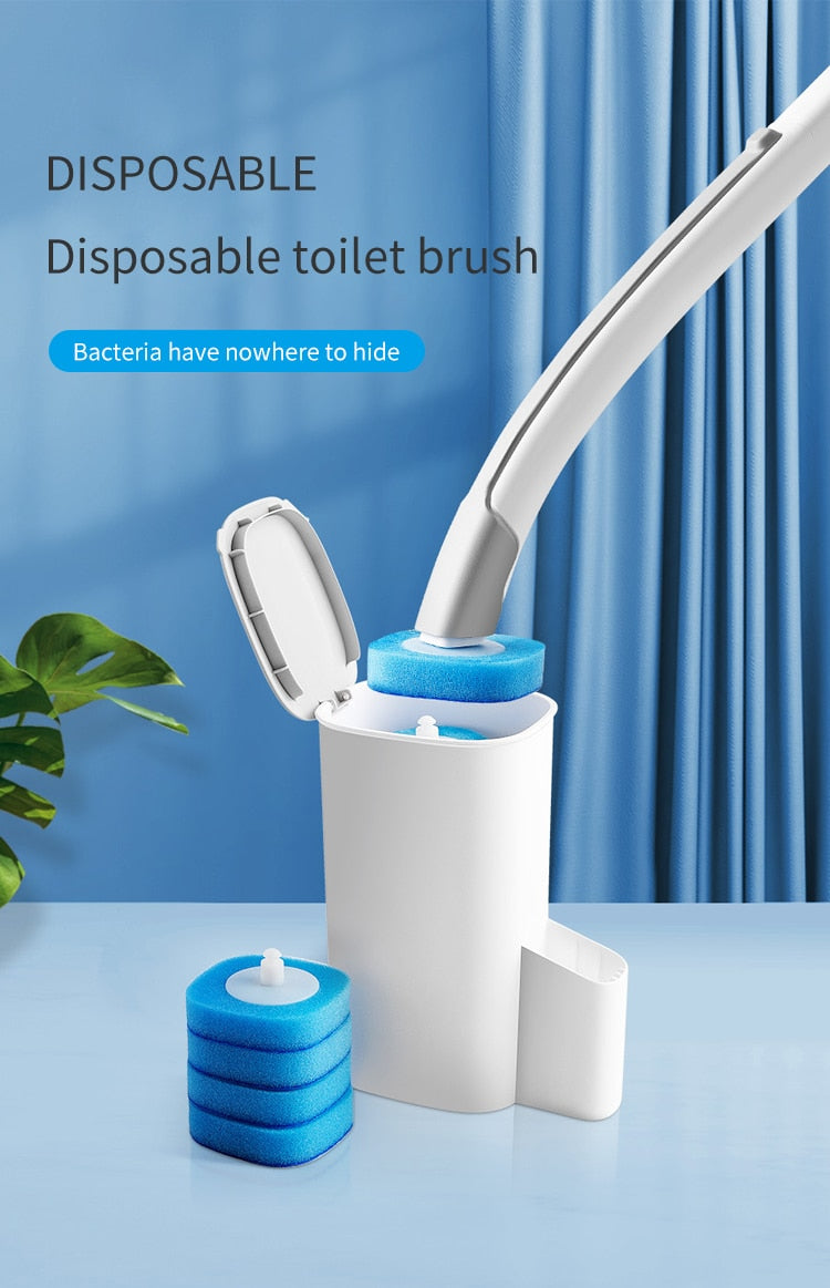 Disposable Toilet Brush with Cleaning Liquid Wall-Mounted Cleaning Tool for Bathroom