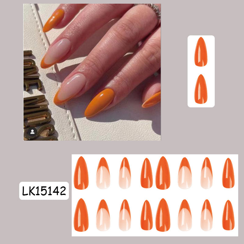 Simple French Manicure Fake Nails Press On Nail - ESSENTIALS365