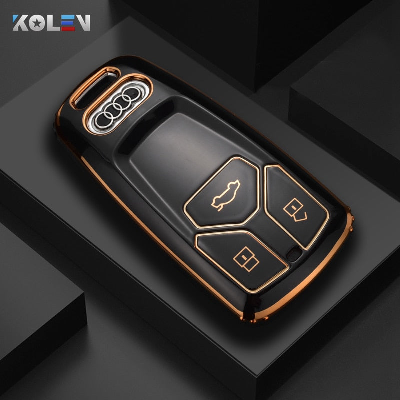 Fashion TPU Car Remote Key Case Cover Shell For Audi A4 B9 A5 A6 8S 8W Q5 Q7 4M S4 S5 S7 TT TTS TFSI RS Protector Fob Keyless - ESSENTIALS365