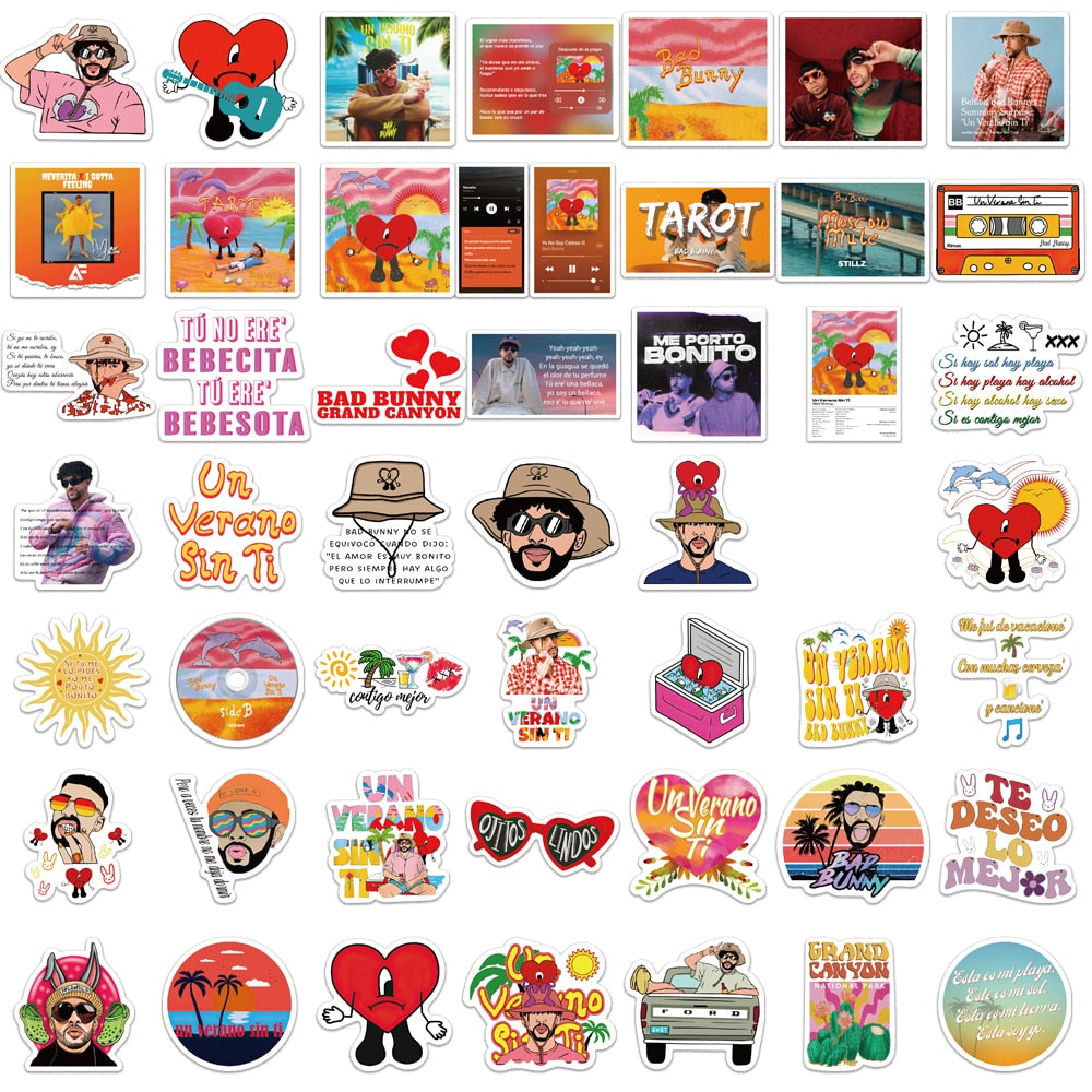 10/25/50pcs Bad Bunny New Album Un Verano Sin Ti Graffiti Stickers Decals Toy DIY  Suitcase Phone Laptop Bike Sticker - ESSENTIALS365