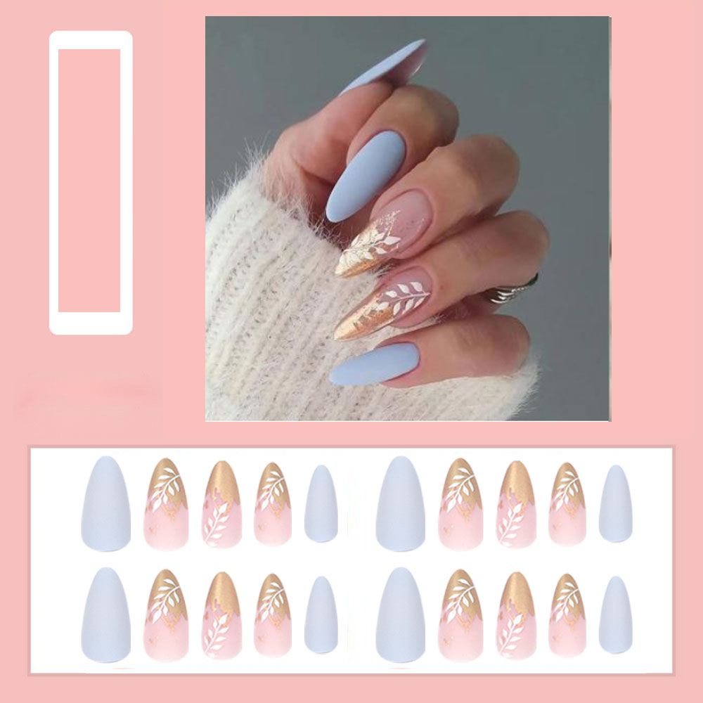 Simple French Manicure Fake Nails Press On Nail - ESSENTIALS365