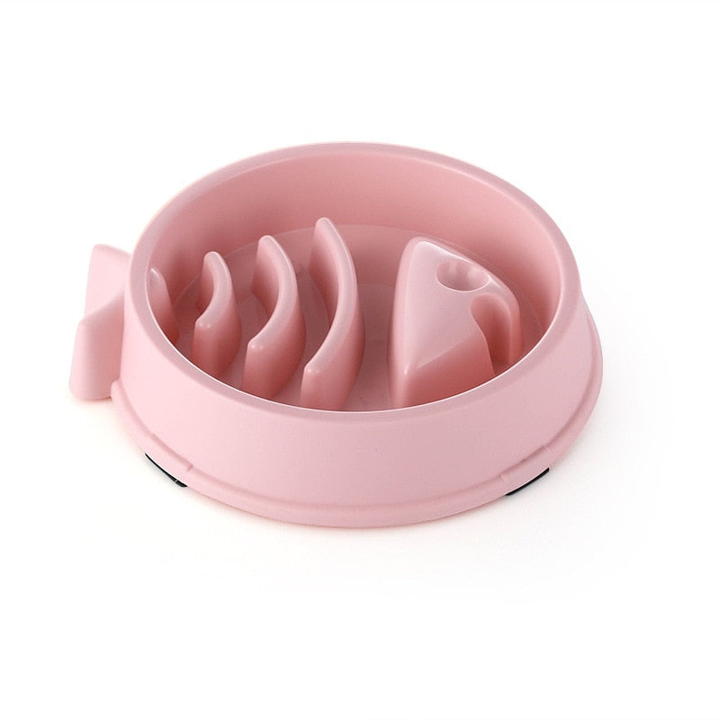 Pet Cat Dog Slow Food Bowl Fat Help Healthy Round Anti-choking Thickened And Non-slip Multiple Colors Shapes - ESSENTIALS365