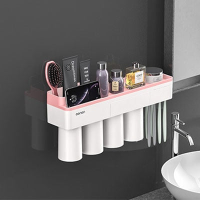 LEDFRE Toothpaste holder suction cup Wall Mounted Toothpaste Squeezer Holder Cleanser Storage Rack Bathroom Accessories Set - ESSENTIALS365