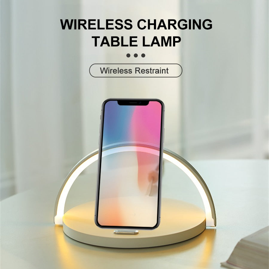 10W Qi Fast Wireless Charger Table Lamp For iPhone X XR XS - ESSENTIALS365