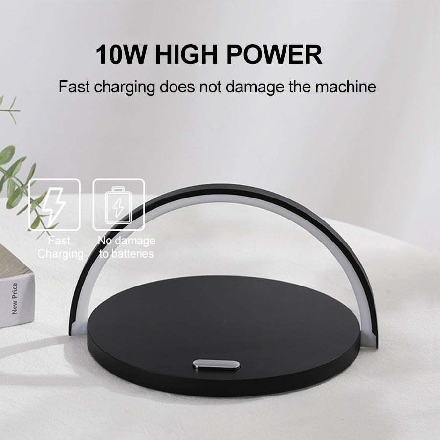 10W Qi Fast Wireless Charger Table Lamp For iPhone X XR XS - ESSENTIALS365