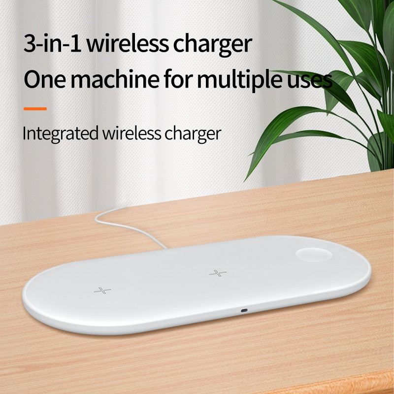 15W Fast Wireless Charger Standion 3 In 1 Qi Charging Dock For iPhone 12 11 Pro XS MAX XR X 8 Apple Watch SE 6 5 4 3 AirPods Pro - ESSENTIALS365