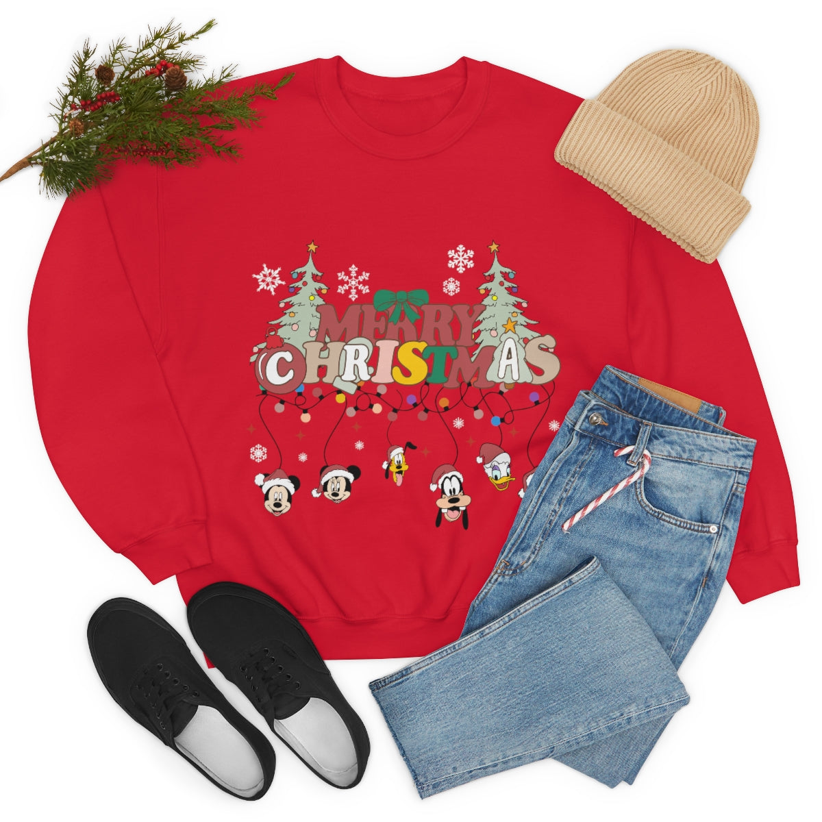 Mickey Merry Christmas Unisex Heavy Blend™ Crewneck Sweatshirt - ESSENTIALS365