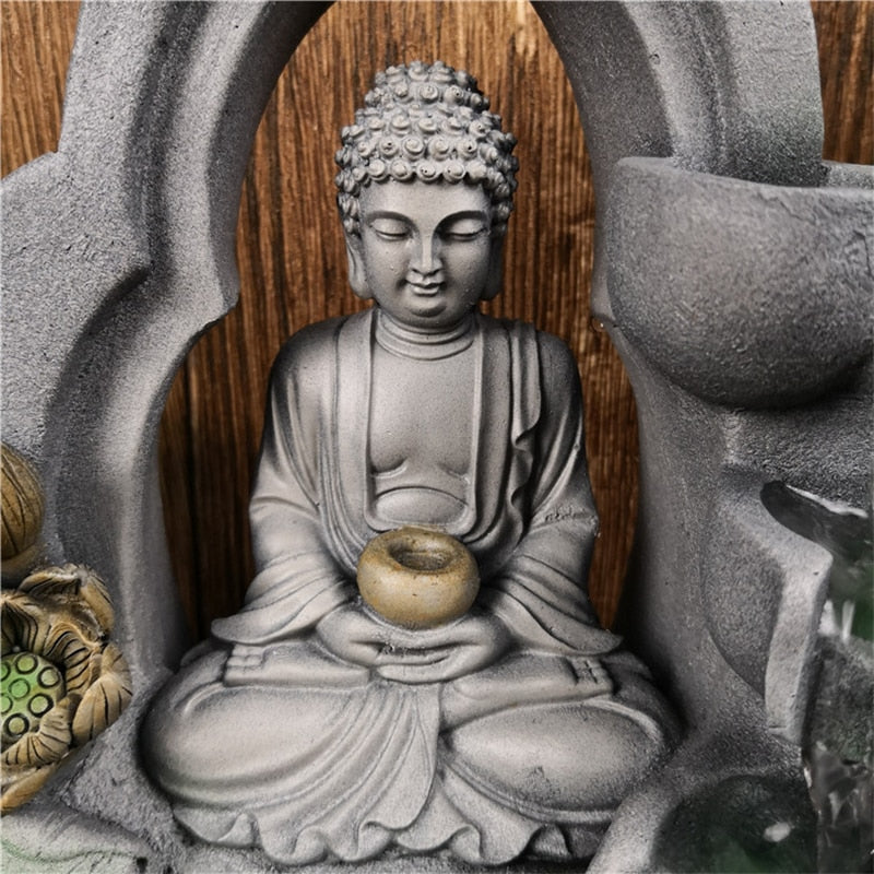 Indoor Air Humidifier With LED Light Lucky Feng Shui Buddha Statue - ESSENTIALS365