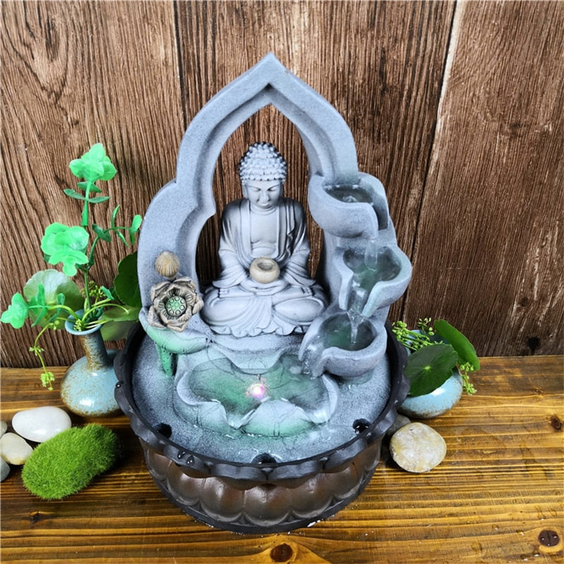 Indoor Air Humidifier With LED Light Lucky Feng Shui Buddha Statue - ESSENTIALS365