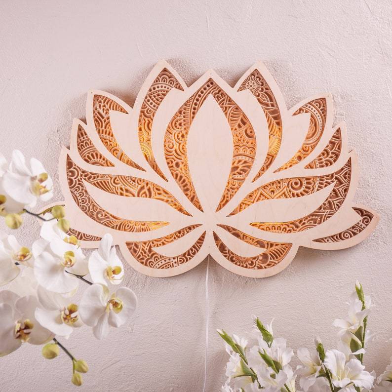 Lotus Flower Wall Hanging Light - ESSENTIALS365