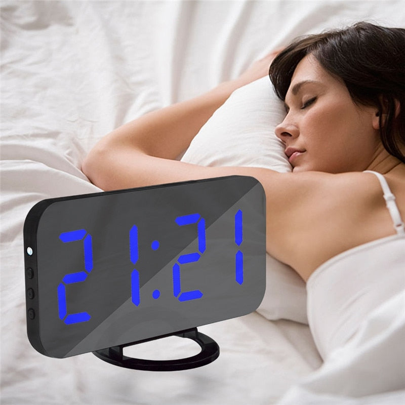 Digital LED Display Alarm Clock with 2 USB Output Ports - ESSENTIALS365