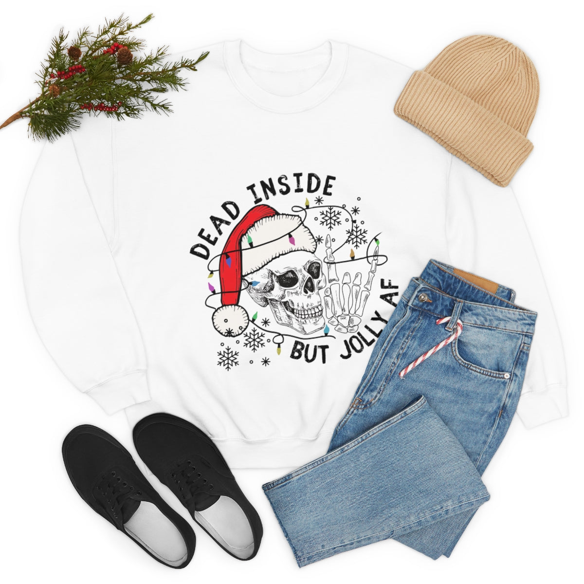 Dead Inside But Jolly AF Unisex Heavy Blend™ Crewneck Sweatshirt - ESSENTIALS365