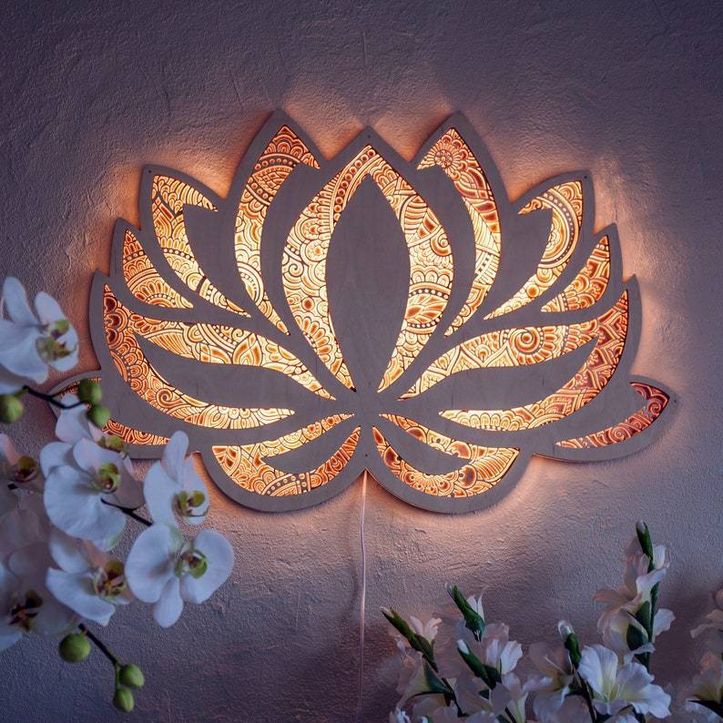 Lotus Flower Wall Hanging Light - ESSENTIALS365