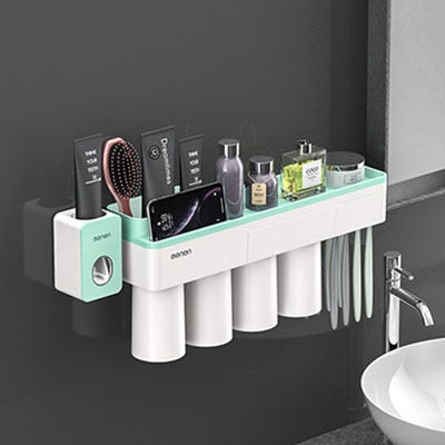 LEDFRE Toothpaste holder suction cup Wall Mounted Toothpaste Squeezer Holder Cleanser Storage Rack Bathroom Accessories Set - ESSENTIALS365