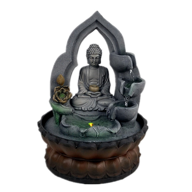 Indoor Air Humidifier With LED Light Lucky Feng Shui Buddha Statue - ESSENTIALS365