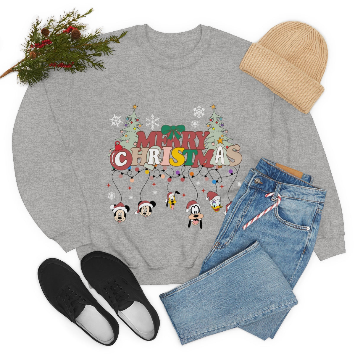 Mickey Merry Christmas Unisex Heavy Blend™ Crewneck Sweatshirt - ESSENTIALS365